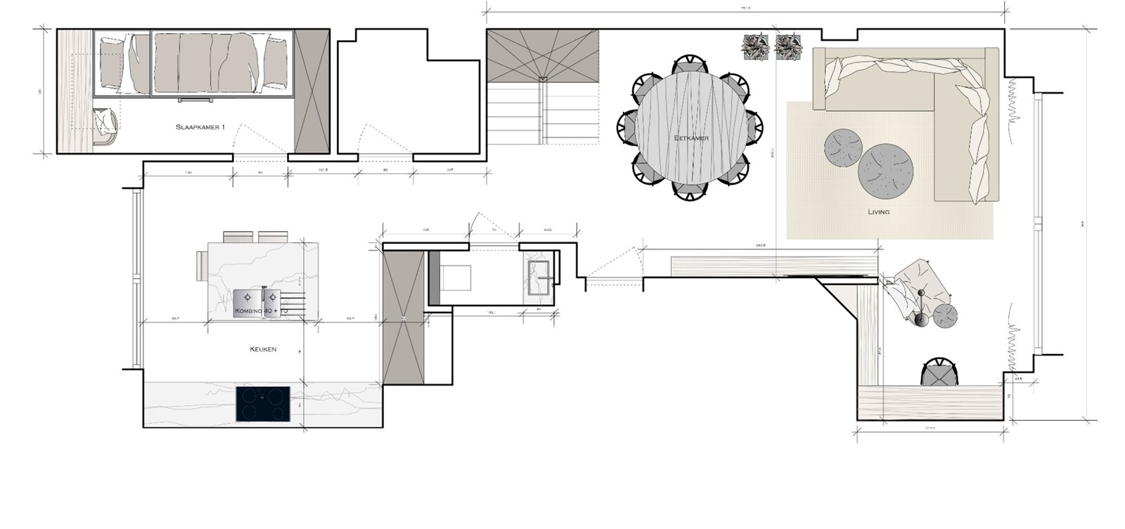 Appartement rénove avec 4 chambres et une grande terrasse ensoleillée!  2